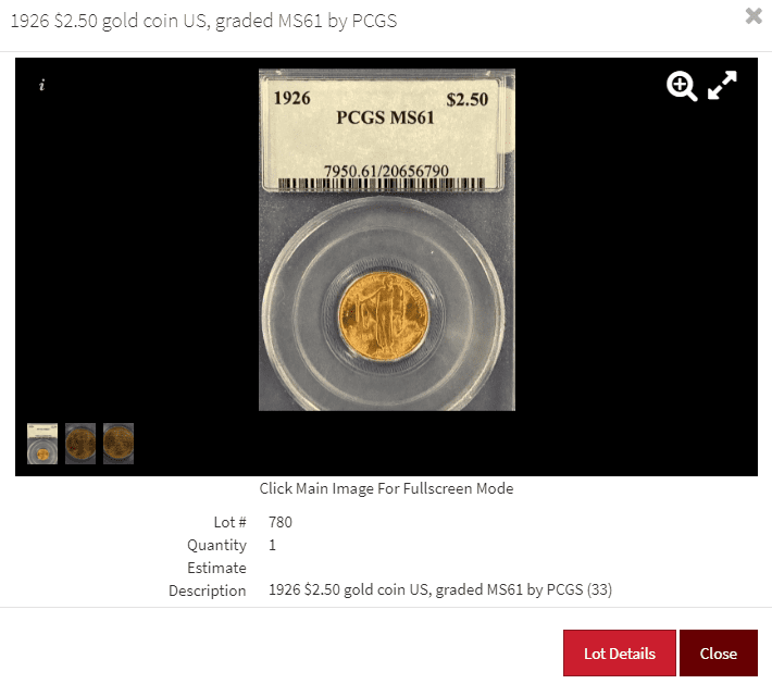 Past Auction Graded Coin